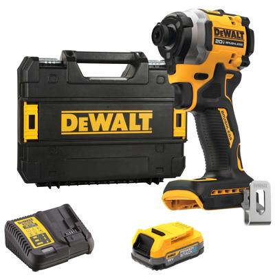 DeWalt dcf850e1t-qw - 18v xr brushless ultra compacte slagschroevendraaier | 3 snelheden | 1x 1.7ah powerstack accu in tstak - dcf850e1t-qw