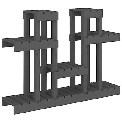 Plantenstandaard grijs 104,5x25x77,5 cm massief grenenhout