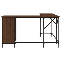 Bureau 141x141x75 cm bewerkt hout bruin eikenkleur - thumbnail