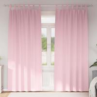 VidaXL Zwart-out gordijnen met ringen 2 pcs babyroze 260 x 140 cm - thumbnail