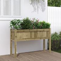 VidaXL Plantenbak met poten 110x31x70 cm geïmpregneerd grenenhout - thumbnail