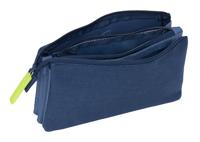 Pennenetui met 3 vakken Munich Blue indigo Blauw 22 x 12 x 3 cm - thumbnail
