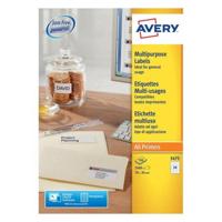 Avery Zweckform 3475, Universele etiketten, Ultragrip, wit, 100 vel, 24 per vel, 70 x 36 mm - thumbnail