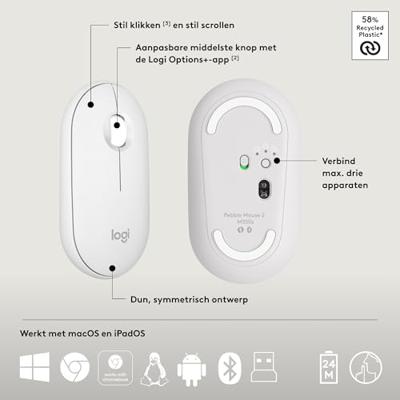Logitech Pebble 2 Combo toetsenbord Inclusief muis RF-draadloos + Bluetooth QWERTY US International Logitech Pebble 2 Combo toetsenbord Inclusief muis RF-draadloos + Bluetooth QWERTY US International