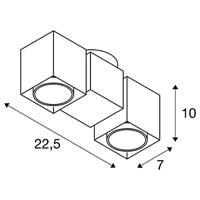 SLV 1002215 ALTRA DICE Wandlamp, Plafondlamp GU10 Zwart - thumbnail