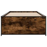 Bedframe bewerkt hout en metaal gerookt eikenkleurig 90x190 cm - thumbnail