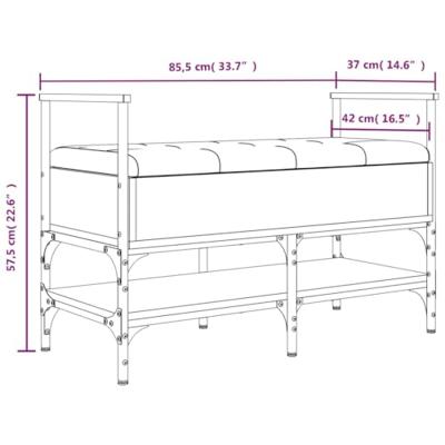 Schoenenbank 85,5x42x57,5 cm bewerkt hout gerookt eikenkleurig