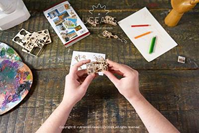 Ugears sleutelhangers U-Fidget 4 x 5 cm hout naturel 4-delig