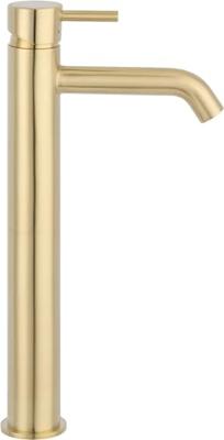 Saqu Eurotrend verhoogde wastafelkraan geborsteld messing