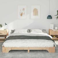 Bedframe met opslag Bruin 200 x 210 cm Massief grenenhout - thumbnail