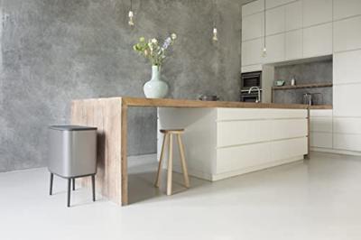 brabantia Bo Touch Bin 316142 Afvalbak 34 l Staal (l x b x h) 312 x 540 x 680 mm Platinum/Black 1 stuk(s)