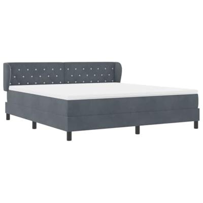Boxspringbed met matras fluweel donkergrijs 180x200 cm