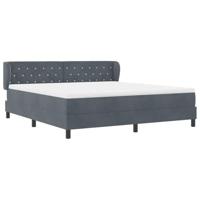 Boxspringbed met matras fluweel donkergrijs 180x200 cm - thumbnail