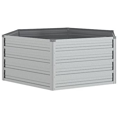 VidaXL Plantenbak verhoogd 129x45 cm gegalvaniseerd staal zilverkleur VidaXL Plantenbak verhoogd 129x45 cm gegalvaniseerd staal zilverkleur