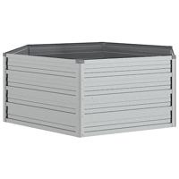 VidaXL Plantenbak verhoogd 129x45 cm gegalvaniseerd staal zilverkleur - thumbnail