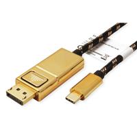 ROLINE GOLD USB type C - DisplayPort adapterkabel, v1.2, M/M, 1 m - thumbnail