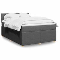 Boxspring met matras stof donkergrijs 160x200 cm - thumbnail