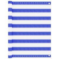 VidaXL Balkonscherm 90x600 cm hdpe blauw en wit - thumbnail