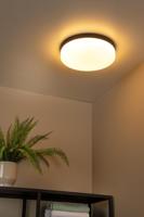 Lucide BISKIT - Plafonnière Badkamer - Ø 34,5 cm - LED - 1x24W 2700K - IP44 - Bewegingssensor - Zwart - thumbnail