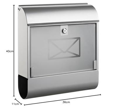 Alco AL-8608 Brievenbus Zilver Met Slot 360x400x110mm