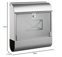 Alco AL-8608 Brievenbus Zilver Met Slot 360x400x110mm - thumbnail