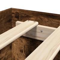 Bedframe met hoofdeinde bewerkt hout gerookt eiken 120x190 cm - thumbnail