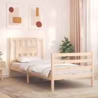 Bedframe met hoofdbord massief hout - thumbnail