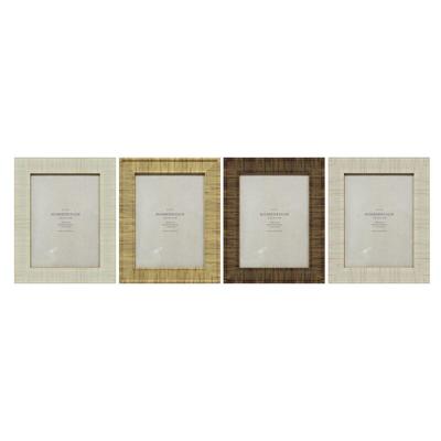 Fotolijsten Home ESPRIT Beige Natuurlijk Kristal polyestyreen Scandinavisch 20,5 x 2 x 25,5 cm (4 Stuks)