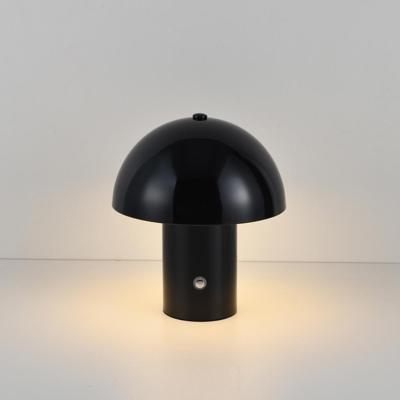 LED Tafellamp Civaro nero - 2W - Zwart - Mushroomlamp - Paddenstoel - IP20 voor binnen - Oplaadbaar - Met 1m USB-C - Met geïntegreerde dimmer