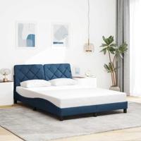 Bedframe zonder matras stof blauw 140x190 cm - thumbnail