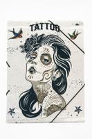 Set van 3 - Documentenmap A4 (Elastomap) - Tattoo Design - 24×31 cm - Opbergmap met 3 kleppen & hoekelastiek - thumbnail