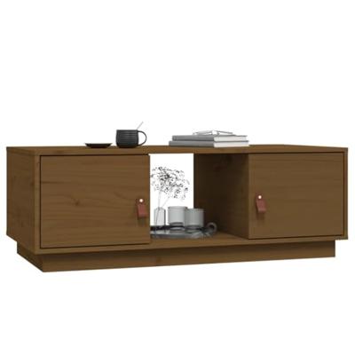 Salontafel 100x50x35 cm massief grenenhout honingbruin