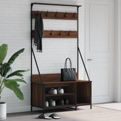 VidaXL Kledingrek met schoenenrek 100x41x184 cm bruin eikenkleur