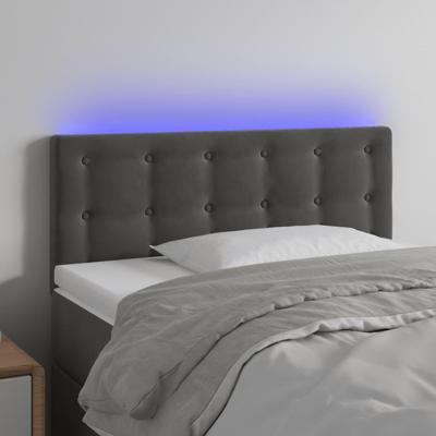 Hoofdbord LED 100x5x78/88 cm fluweel donkergrijs
