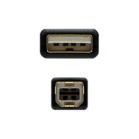 NanoCable 10.01.1205 USB 2.0 kabel voor printers met ferriet type A/M-B/M, stekker op stekker, zwart, 5 m - thumbnail