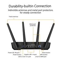 Router Asus TUF Gaming AX3000 V2 Wit Zwart USB RJ45 Ethernet LAN USB 3.2 Wi-Fi - thumbnail