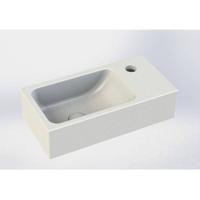 Royal plaza Person fontein 40x20cm 1 kraangat R z/overloop mat wit - thumbnail