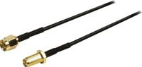 Antennekabel | SMA Male (Omgekeerde Polariteit) - SMA Female (Omgekeerde Polariteit) | 1,0 m | Zwart - thumbnail