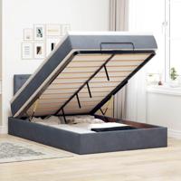 Ottoman bed met matras 120x200cm fluweel donkergrijs - thumbnail