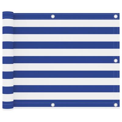 VidaXL Balkonscherm 75x400 cm oxford stof wit en blauw