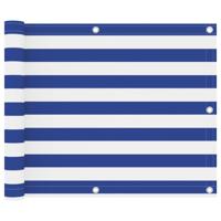 VidaXL Balkonscherm 75x400 cm oxford stof wit en blauw - thumbnail