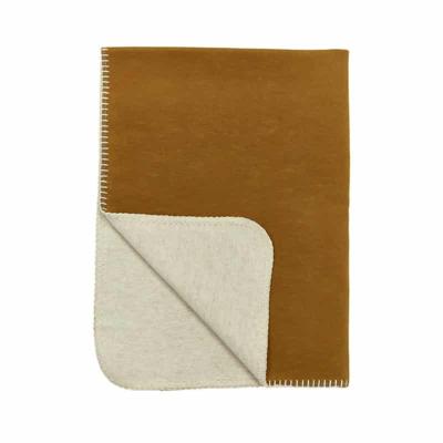 Meyco flanel wiegdeken double face camel/offwhite Meyco flanel wiegdeken double face camel/offwhite