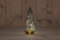 B.O.T. Tree Glass 10X23,5 cm Grey With Golden Base 10Led kerstverlichting Anna's Collection - Annas collection - thumbnail