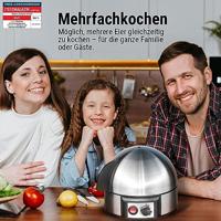 Clatronic EK3321 Eierkoker Met eierprikker, Met maatbeker RVS (geborsteld) - thumbnail