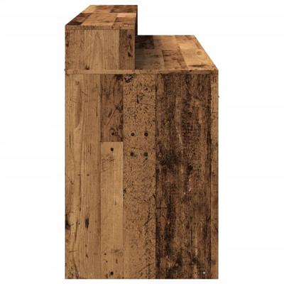 Bureau met LED-verlichting 140x55x91 cm bewerkt hout oud hout - thumbnail