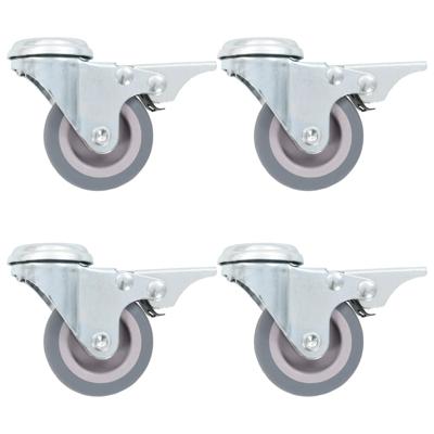 12 st Zwenkwielen met boutgaten 50 mm