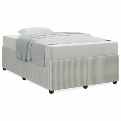 Bedframe met matras met matras Lichtgrijs 120 x 190 cm Fluweel