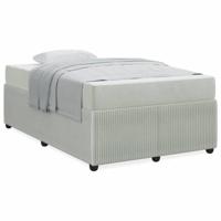 Bedframe met matras met matras Lichtgrijs 120 x 190 cm Fluweel - thumbnail