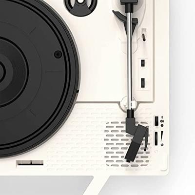 Victrola Re-Spin – Duurzame kofferplatenspeler met 3 snelheden (33 1/3, 45 & 78 RPM), riemaangedreven Bluetooth-draaitafel met ingebouwde basradiator en 3,5 mm hoofdtelefoonaansluiting (Rood)