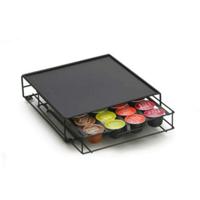 Koffiecapsule organizer DKD Home Decor 28,7 x 32 x 7 cm Zwart Metaal - thumbnail